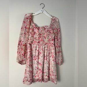 Crystal Doll Pink Floral mini dress